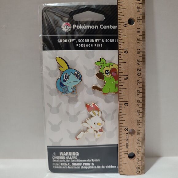 Pokemon Grookey Scorbunny Sobble Enamel Pins Set Official Collectible Pin Badges - Picture 3 of 6
